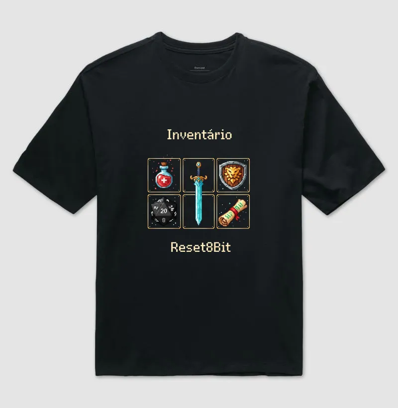 Camiseta Oversized Inventário Reset8Bit