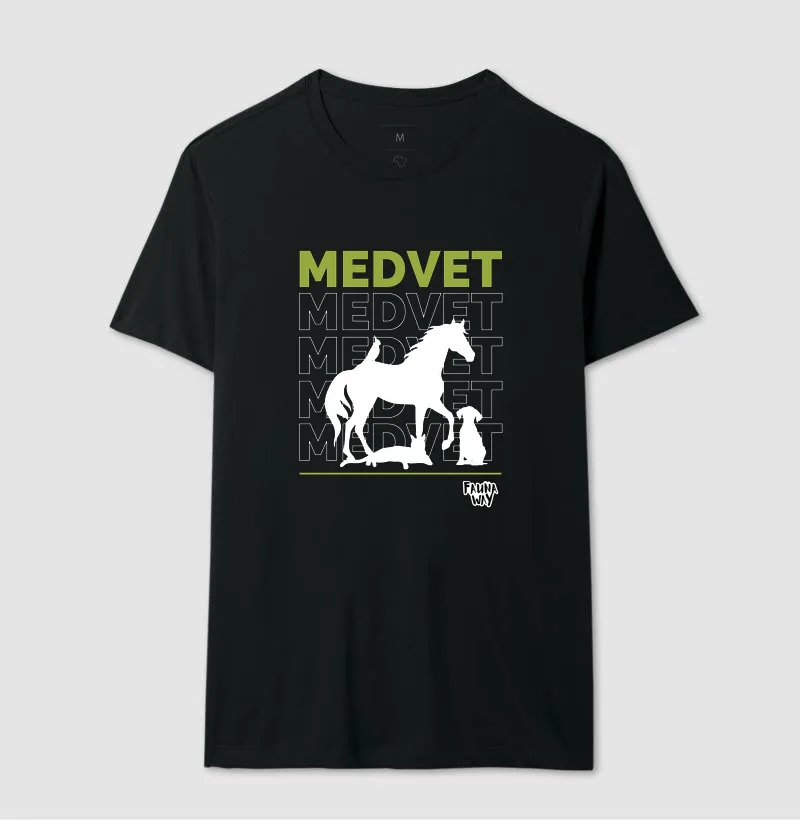 Camiseta Med Vet Silhueta Medicina Veterinária Animais Algodão - Fauna Way - Imagem 2