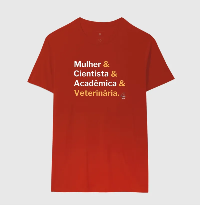 Camiseta Mulher Cientista Acadêmica Veterinária Profissão Algodão - Fauna Way - Imagem 10
