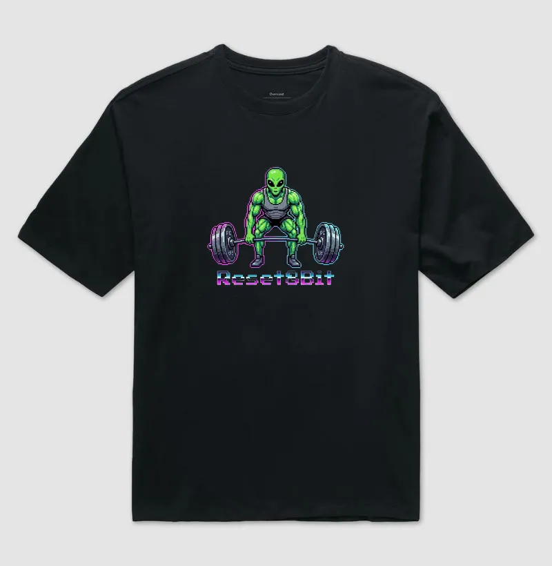 Camiseta Oversized Gym Alien Reset8Bit