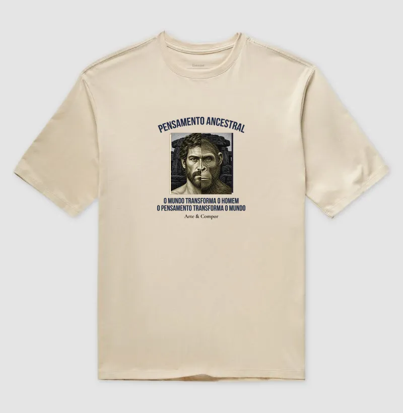 "Camiseta O Pensamento Ancestral — O mundo transforma o homem, o pensamento transforma o mundo" - Imagem 7