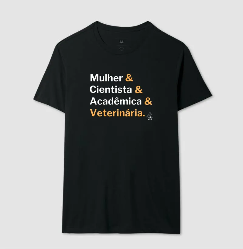 Camiseta Mulher Cientista Acadêmica Veterinária Profissão Algodão - Fauna Way - Imagem 2