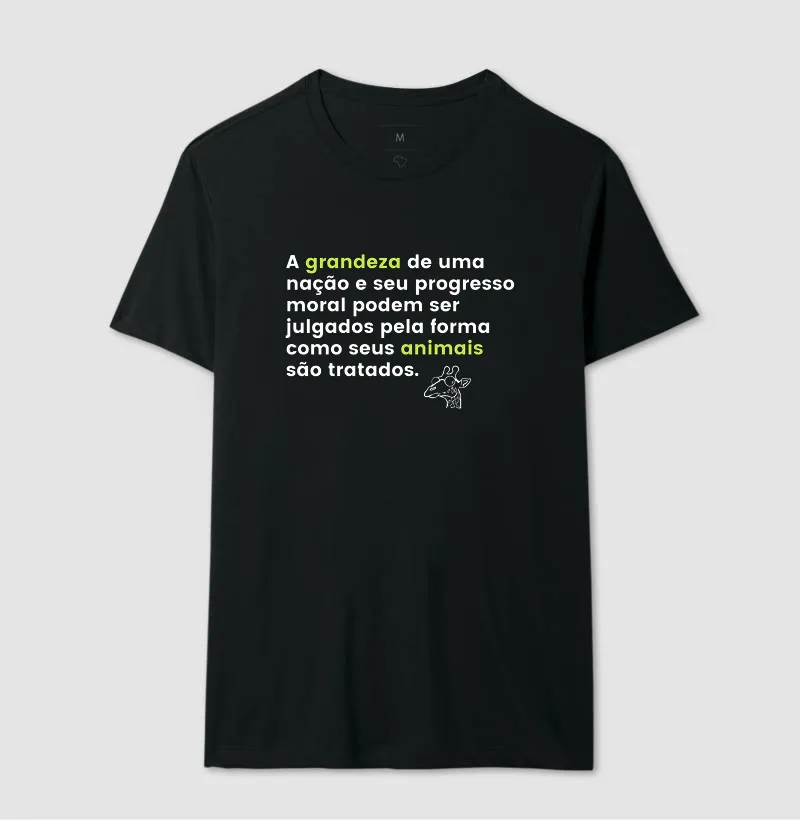 Camiseta Citação Mahatma Gandhi Proteção Animal Frases Algodão - Fauna Way - Imagem 2