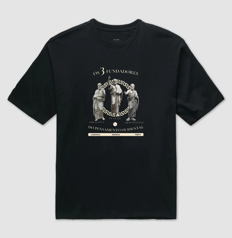 Camiseta Filosofia "Os 3 Fundadores do Pensamento Ocidental" | Sócrates, Platão e Aristóteles - Imagem 2