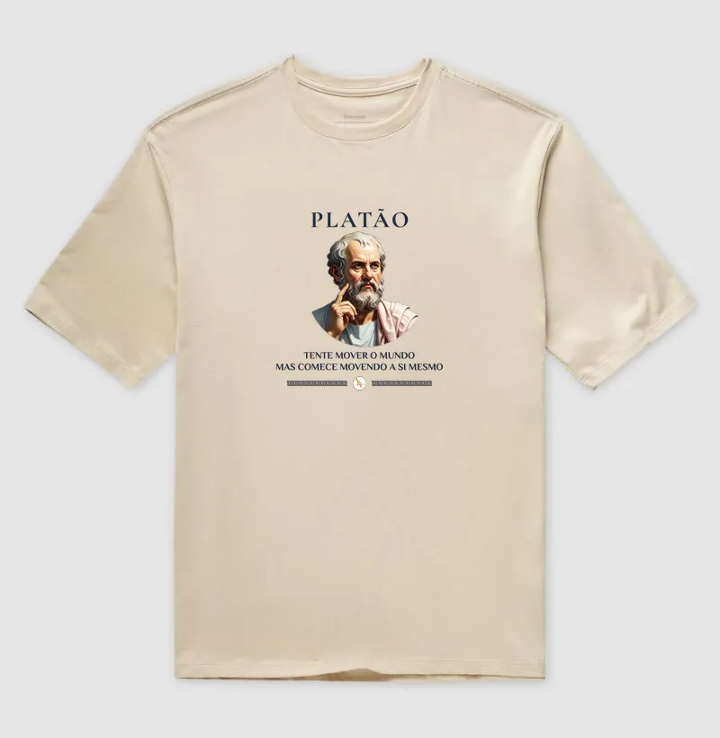 Camiseta O Primeiro Movimento - Platão | Estampa Filosófica Exclusiva - Imagem 3