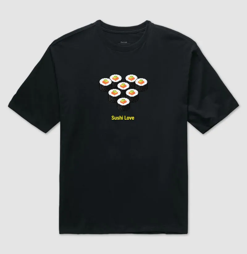 Camiseta Oversized Sushi Love Reset8Bit