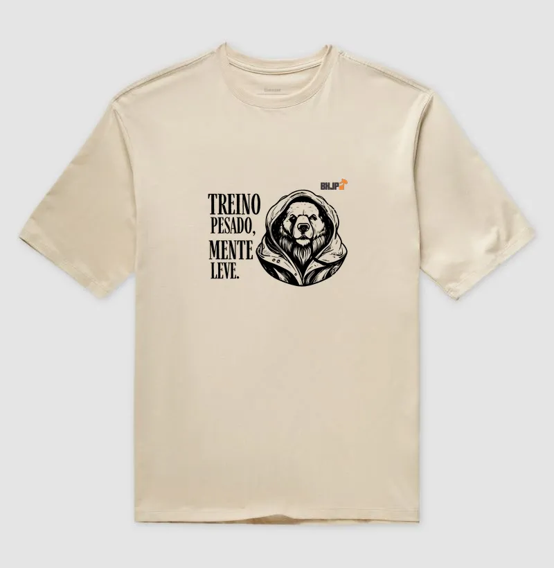 Camiseta Oversized Treino Pesado, Mente leve