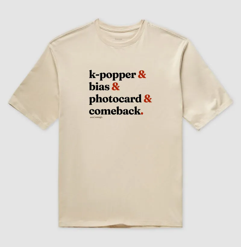 Camiseta Oversized - K-popper e Bias e photocard e comeback - Imagem 3