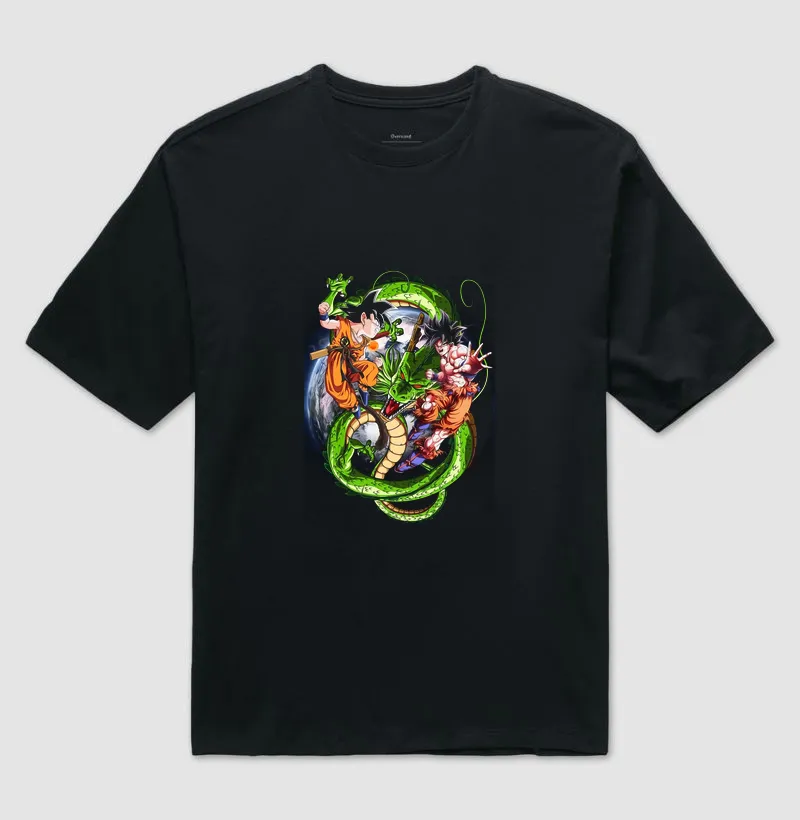 Camiseta Oversized - Goku e Bardock