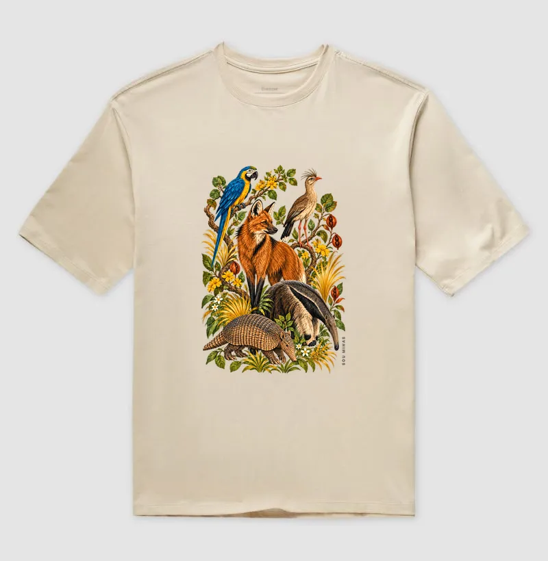 Camiseta Fauna de Minas | Animais do Cerrado | Natureza das Gerais - Oversized - Imagem 5