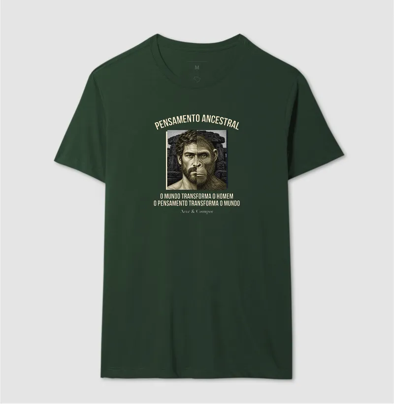 "Camiseta O Pensamento Ancestral — O mundo transforma o homem, o pensamento transforma o mundo" - Imagem 15