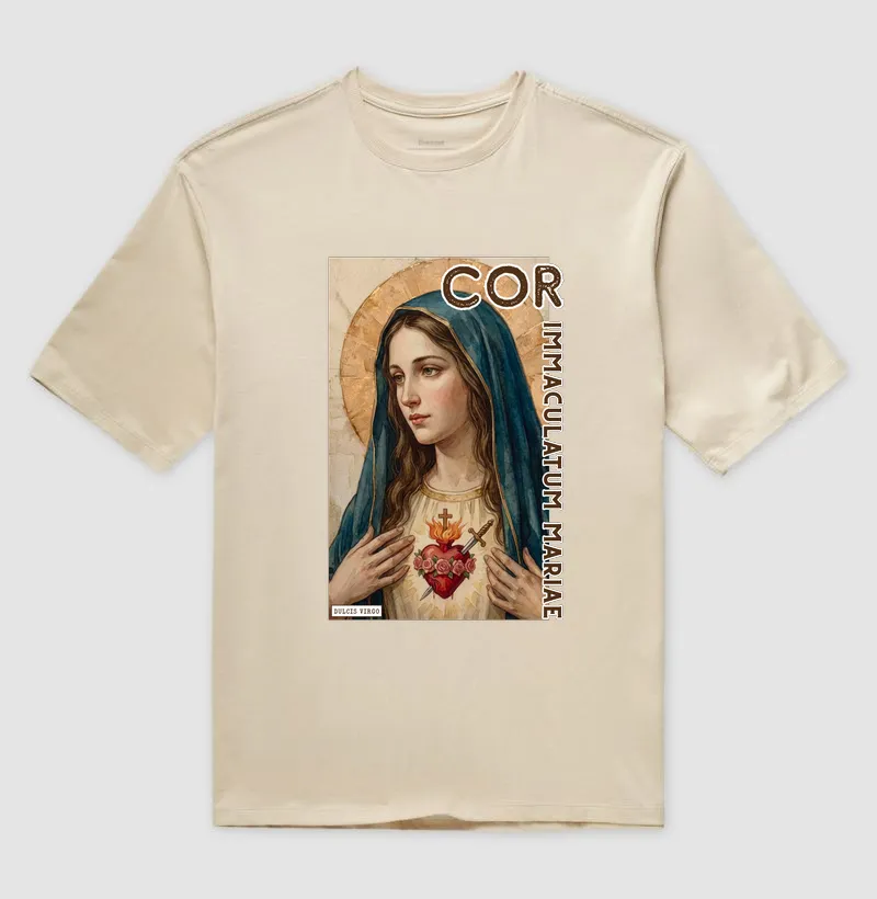 "Cor Immaculatum Mariae" Imaculado Coração de Maria - Camiseta Oversized