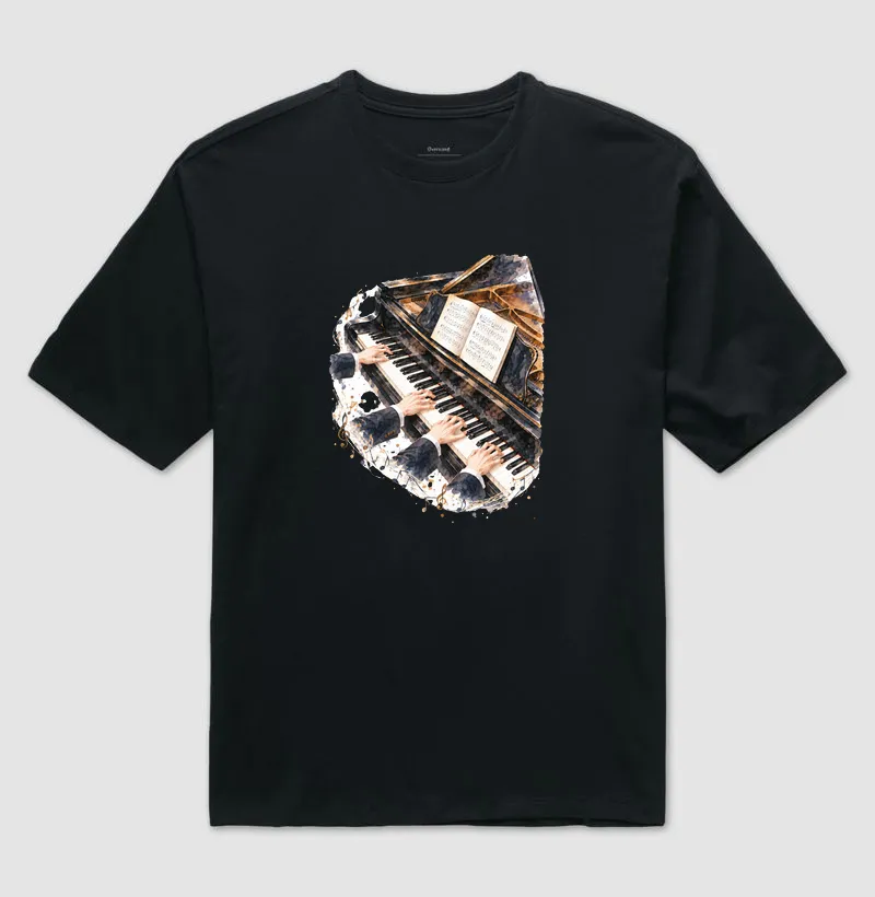 Camiseta Oversized - Quatro mãos ao piano - Imagem 2
