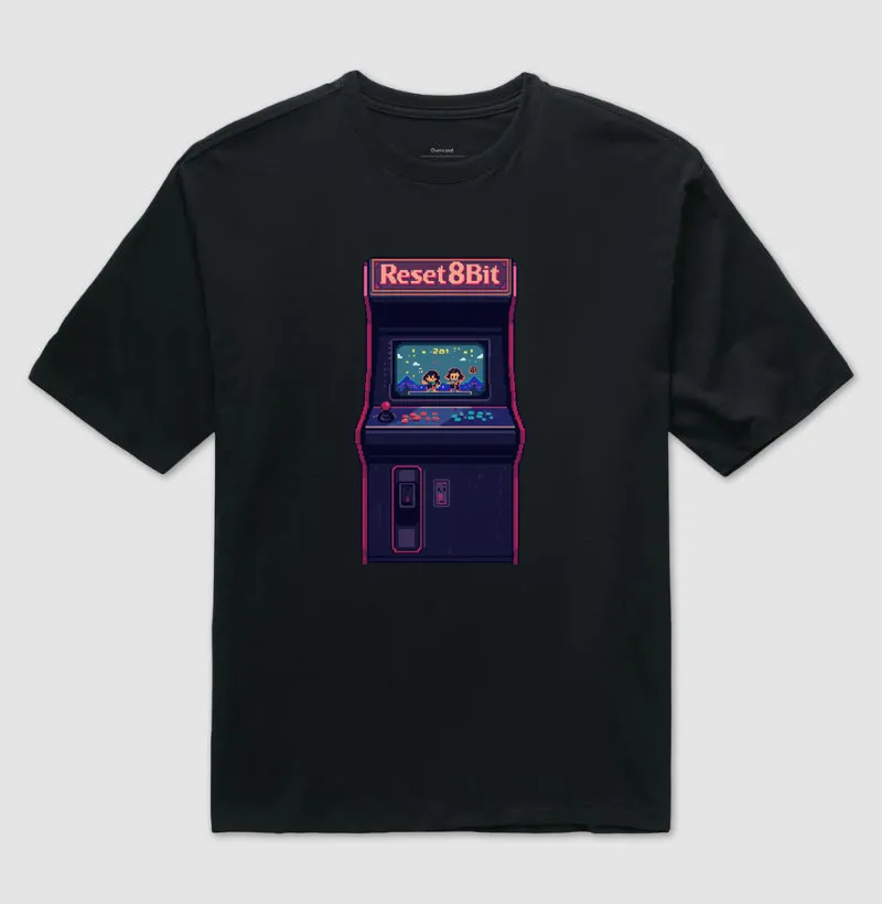 Camiseta Oversized Fliperama Reset8Bit