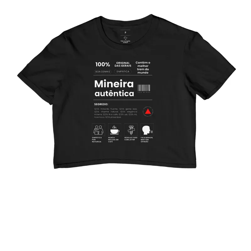 Camiseta Orgulho Mineiro | Rótulo 100% Mineira - Cropped - Imagem 4