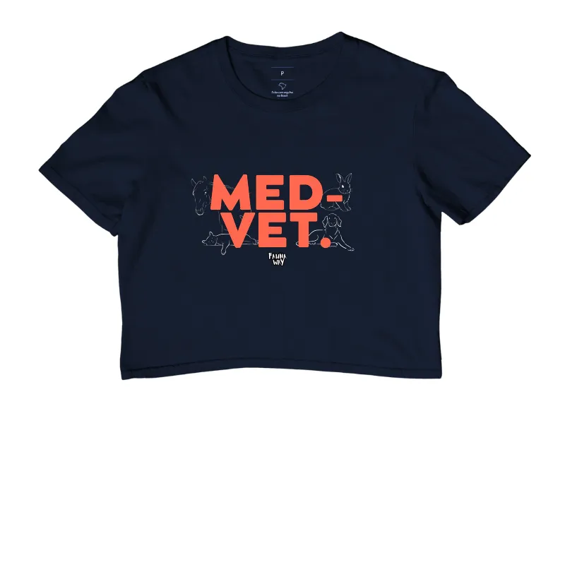 Camiseta Cropped MED-VET Medicina Veterinária Profissão Algodão - Fauna Way - Imagem 4