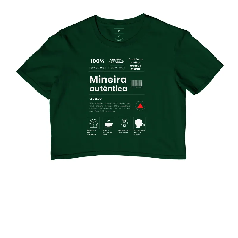 Camiseta Orgulho Mineiro | Rótulo 100% Mineira - Cropped - Imagem 7