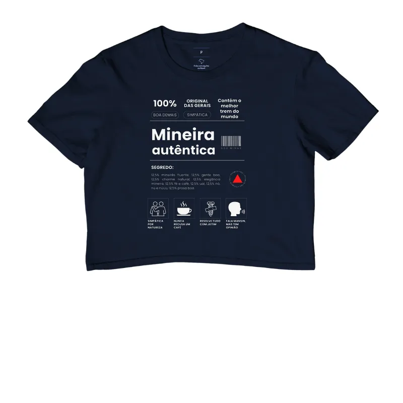 Camiseta Orgulho Mineiro | Rótulo 100% Mineira - Cropped - Imagem 6