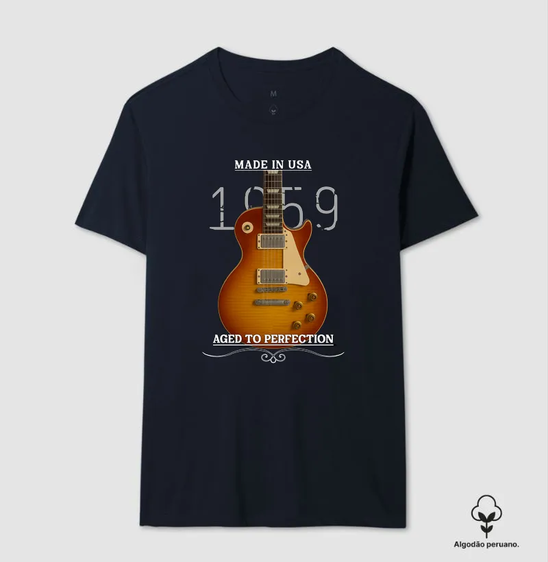 Gibson Les Paul 1959 - Camiseta Algodão Peruano