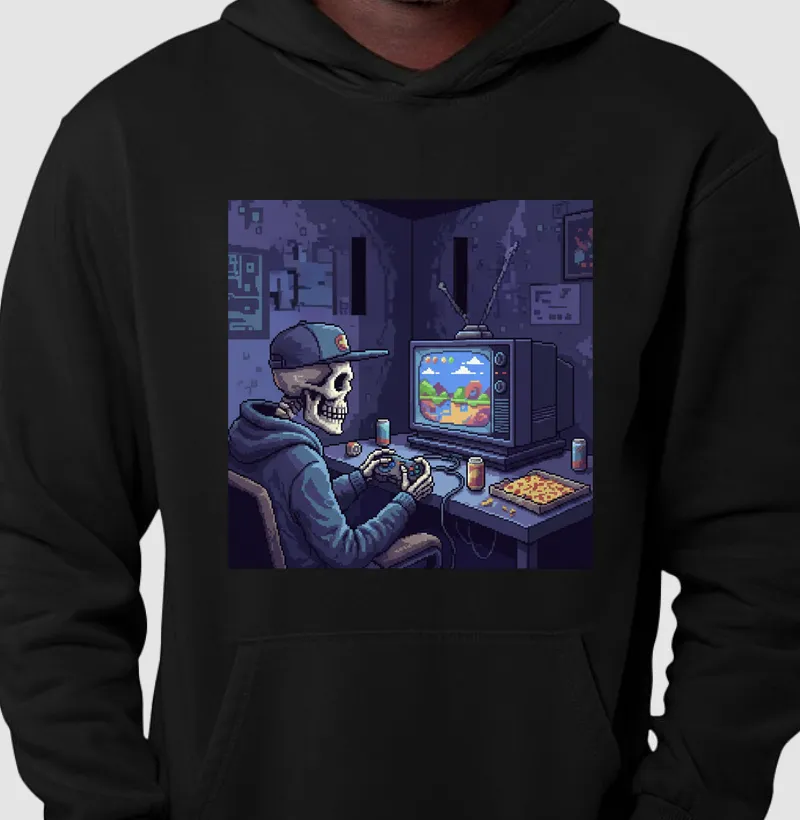 Hoodie Moletom Caveira Gamer Reset8Bit