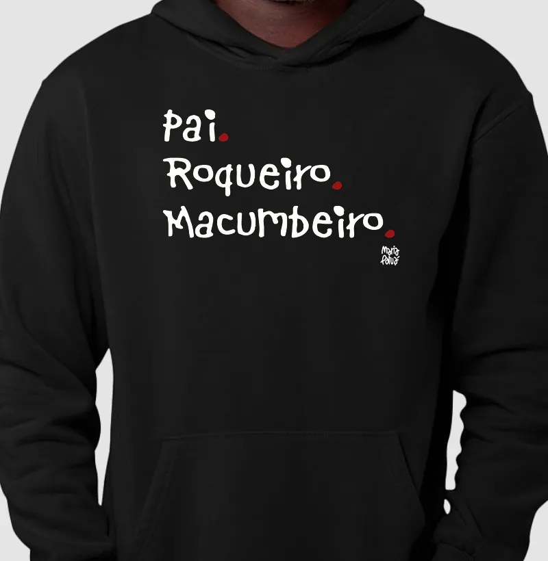 Moletom com Capuz Pai, Roqueiro & Macumbeiro Colors Maria Patuá