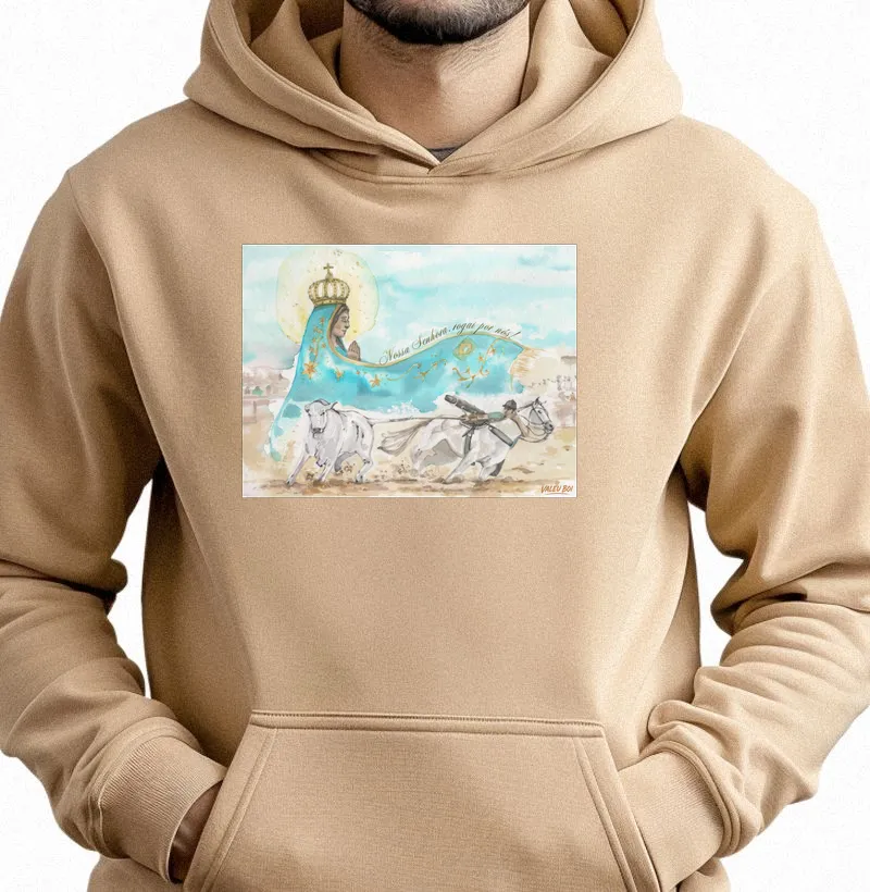 Moletom com Capuz - Aquarela Nossa Senhora - Hoodie Moletom