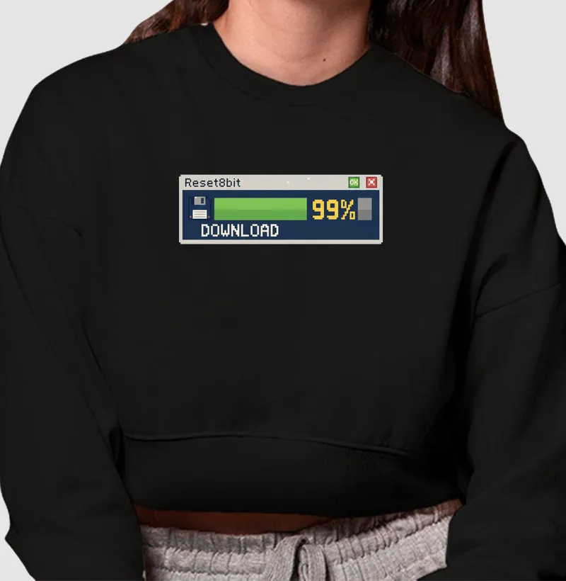 Cropped Moletom Download-Bit Reset8Bit