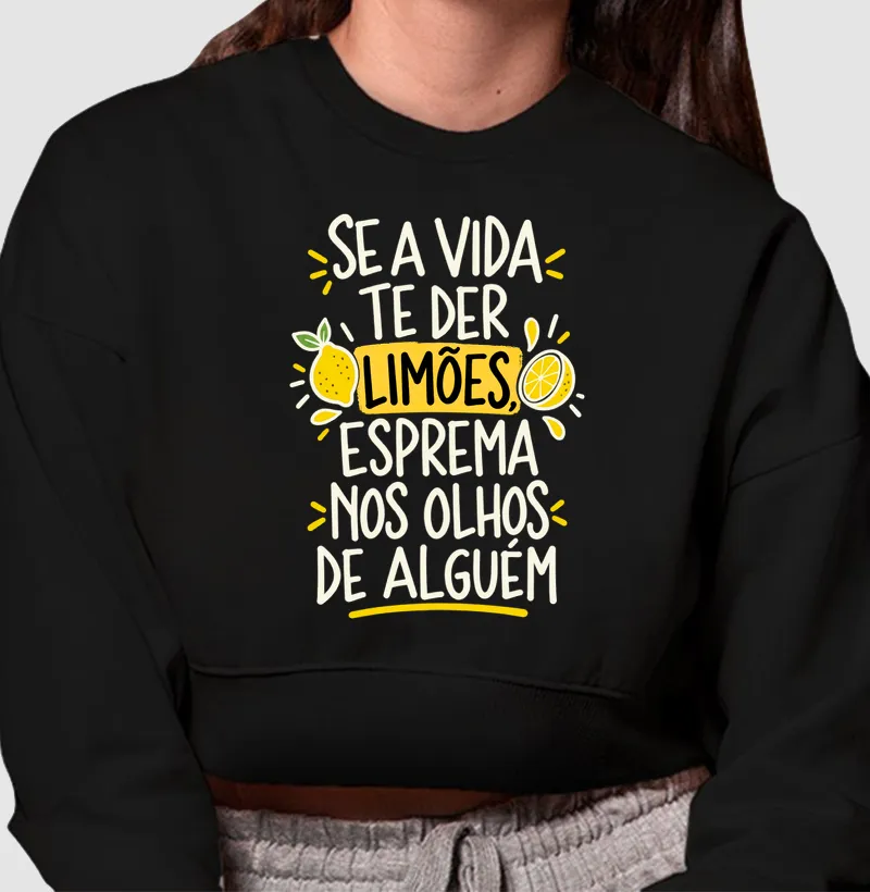 USE LIMÕES - Cropped Moletom