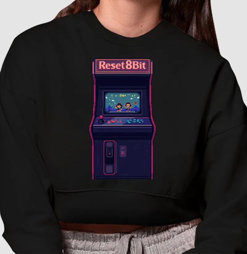 Cropped Moletom Fliperama Reset8Bit