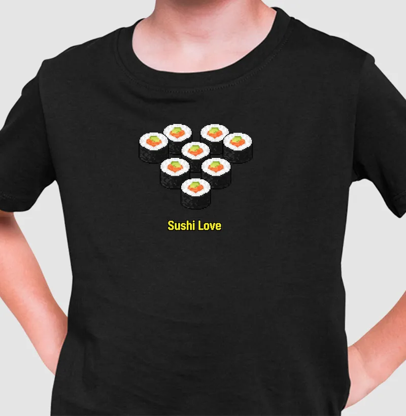 Camiseta Infantil Sushi Love Reset8Bit
