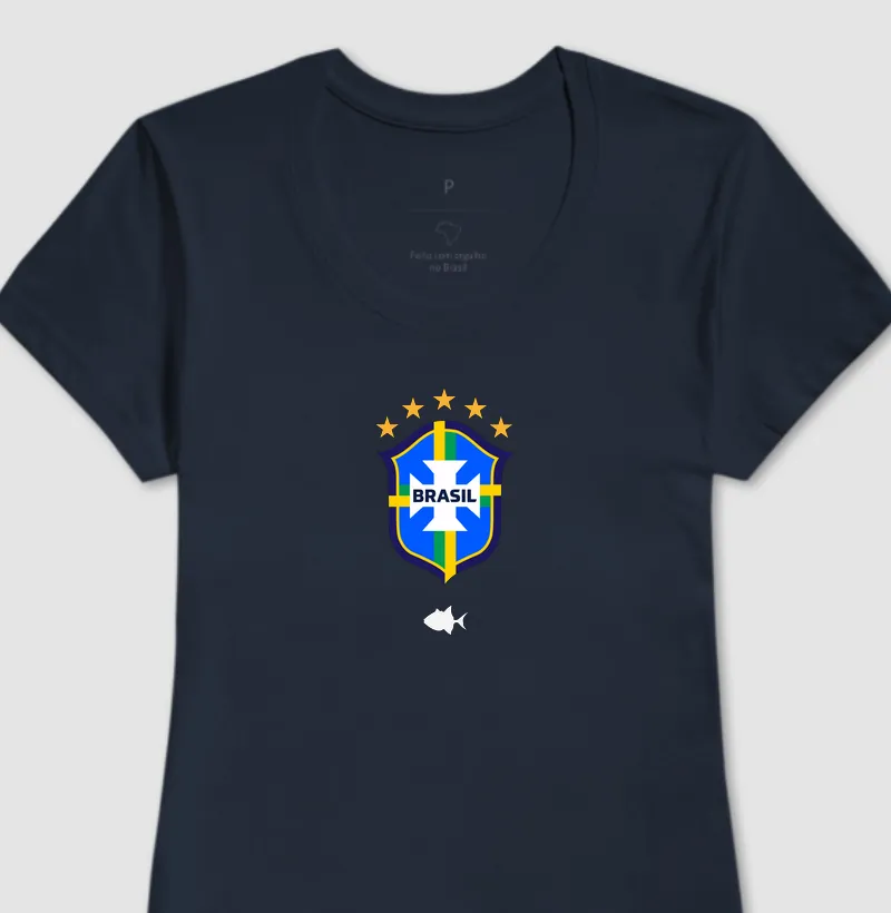 Brasil Escudo Colorido Central - Feminina - #28704