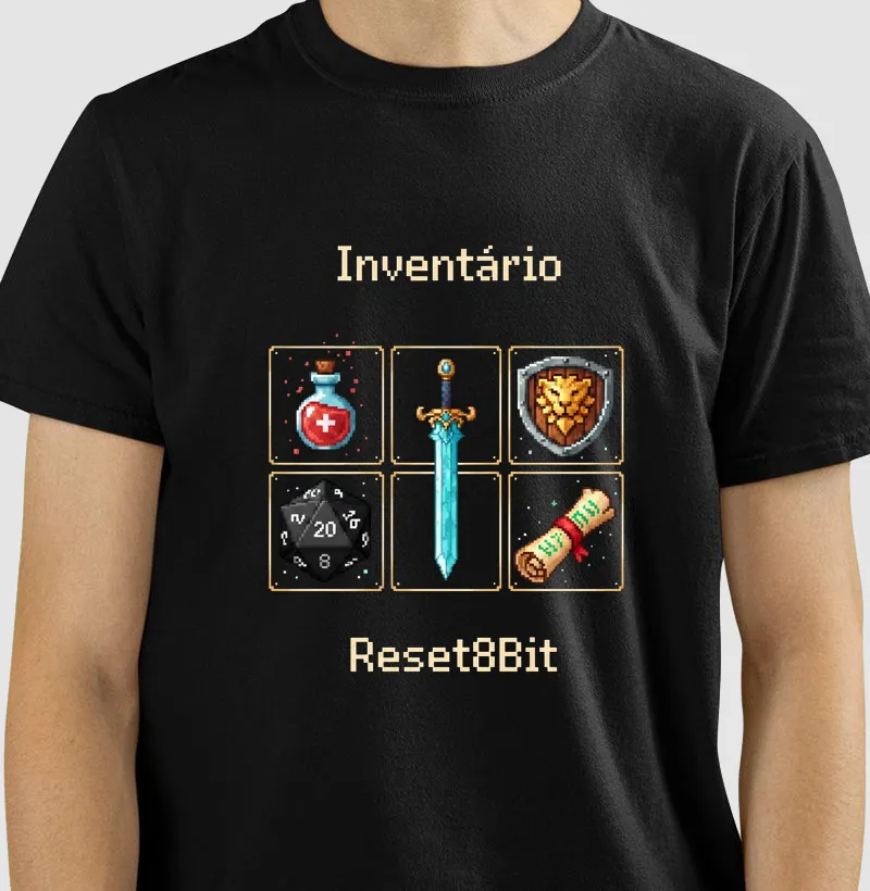 Camiseta Inventário Reset8Bit