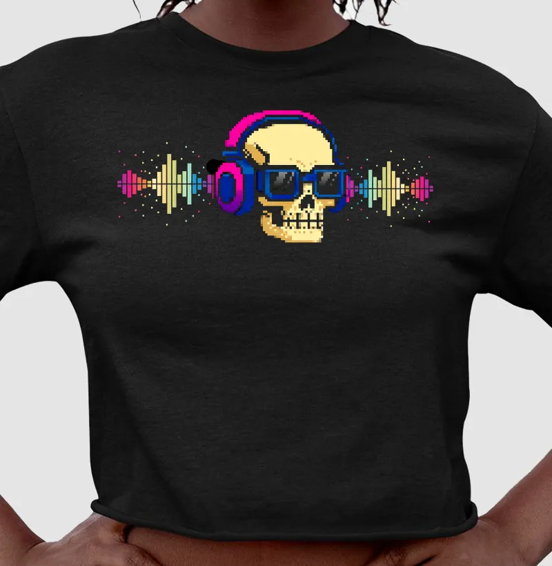 Cropped Caveira Da Música Reset8Bit