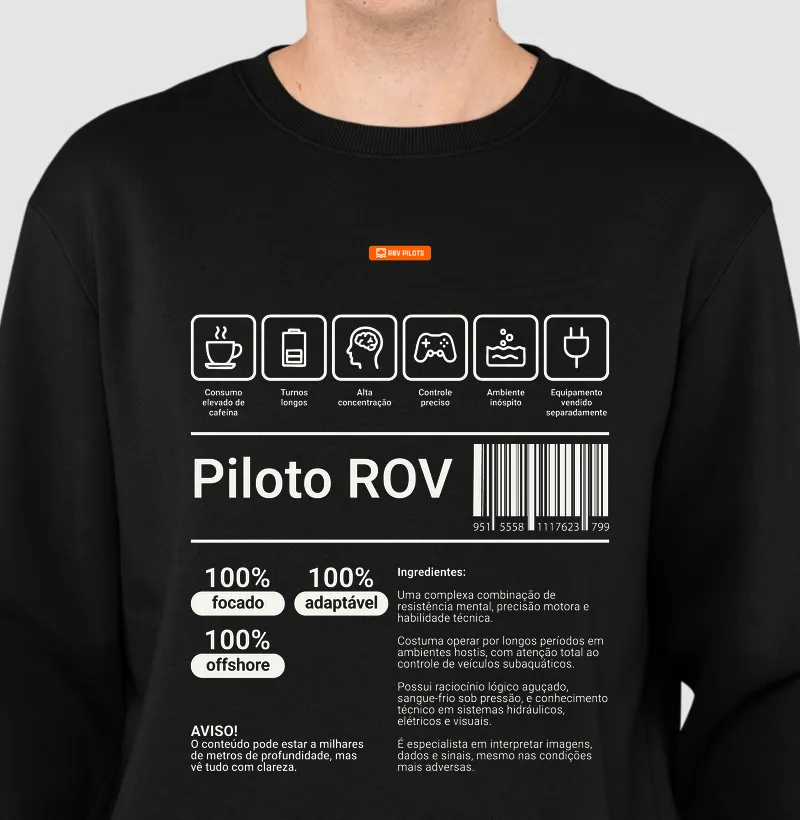 Suéter Piloto de ROV Rótulo