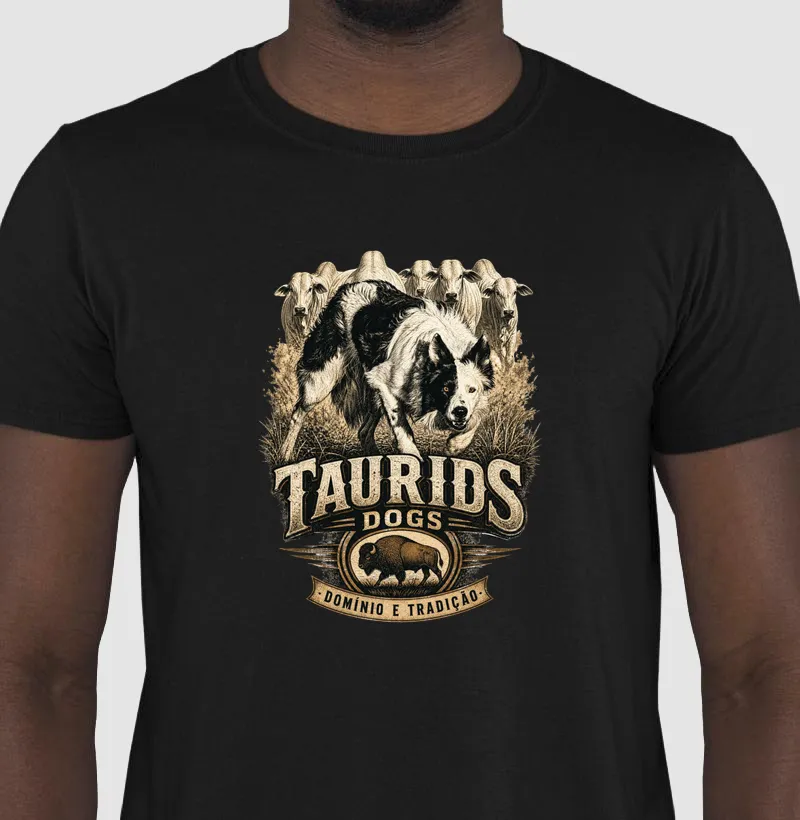 CAMISETA TAURIDS DOGS BORDER COLIE COMANDO E TRADIÇÃO 