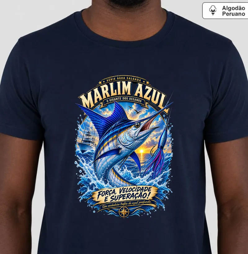 Minicraque Fishing - Marlim Azul - Camiseta Algodão Peruano
