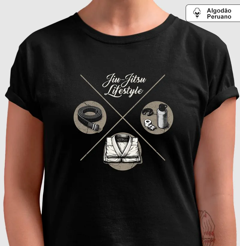JIU-JITSU LIFESTYLE - Camiseta Algodão Peruano