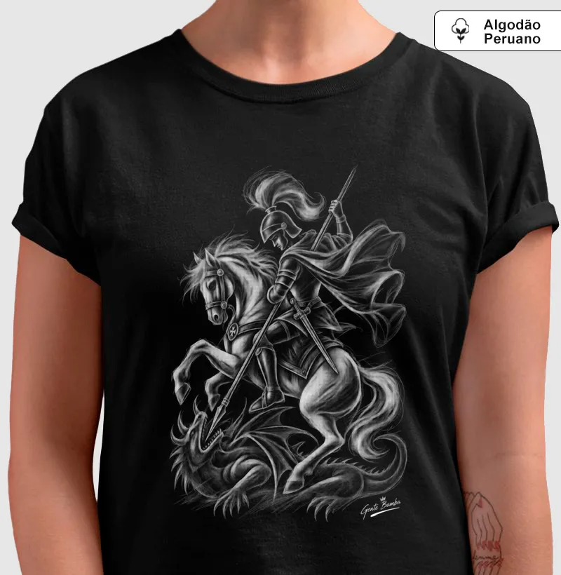 São Jorge Guerreiro - Camiseta Algodão Peruano