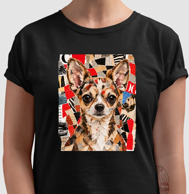Chihuahua Magazine Collage - Camiseta