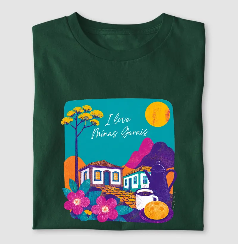 Camiseta I Love Minas Gerais | Cultura Mineira | Personalizada