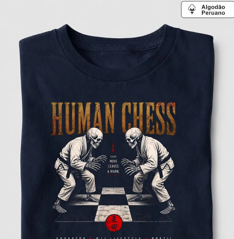 HUMAN CHESS - Camiseta Algodão Peruano