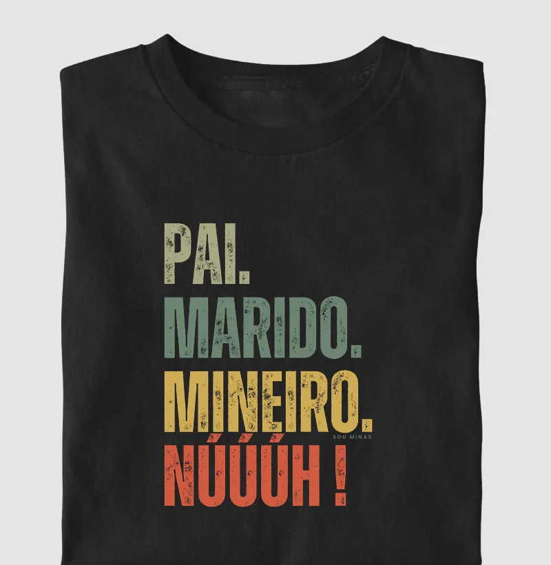 Camiseta Pai Marido Mineiro | Tripla Identidade - Tamanho infantil - Camiseta Infantil