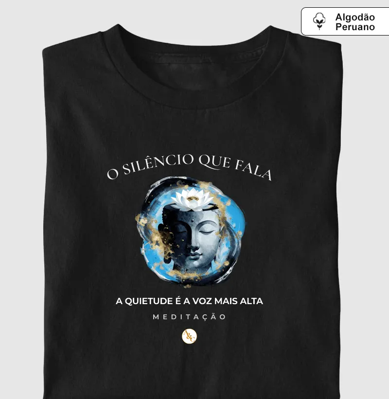 Camiseta Meditação — O Silêncio que Fala