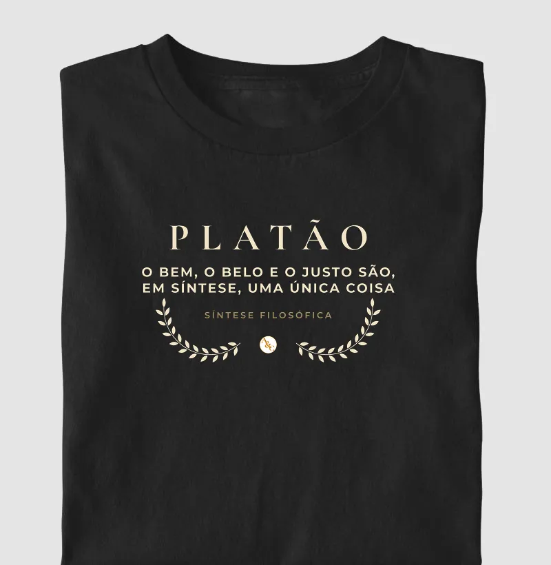 Camiseta Platão: Síntese Filosófica - O Bem, o Belo e o Justo