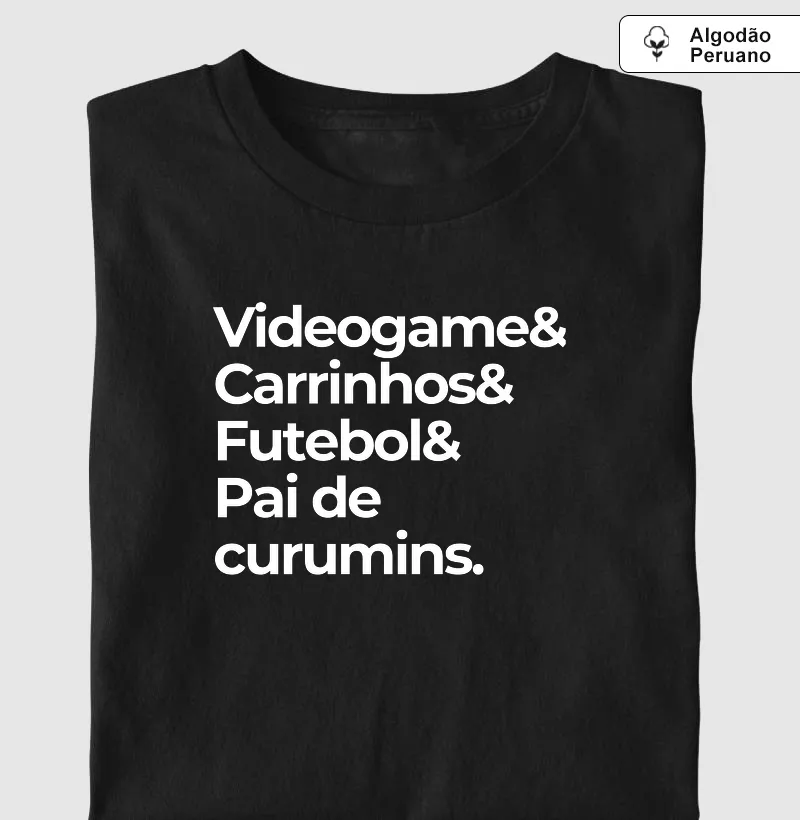 Videogame, carrinhos, futebol, pai de curumins