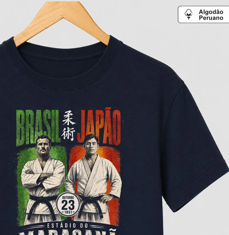 BRASIL x JAPÃO — 1951 - Camiseta Algodão Peruano
