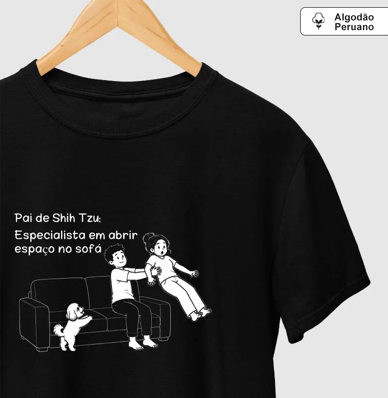 Pai de Shih Tzu, especialista em abrir espaço no sofá 