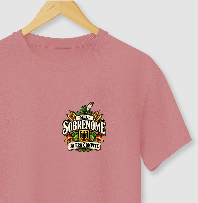 Meu Sobrenome Já Era Convite Mini - Camiseta