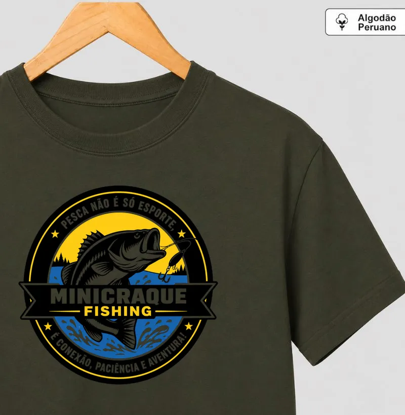 Minicraque Fishing - Camiseta Algodão Peruano