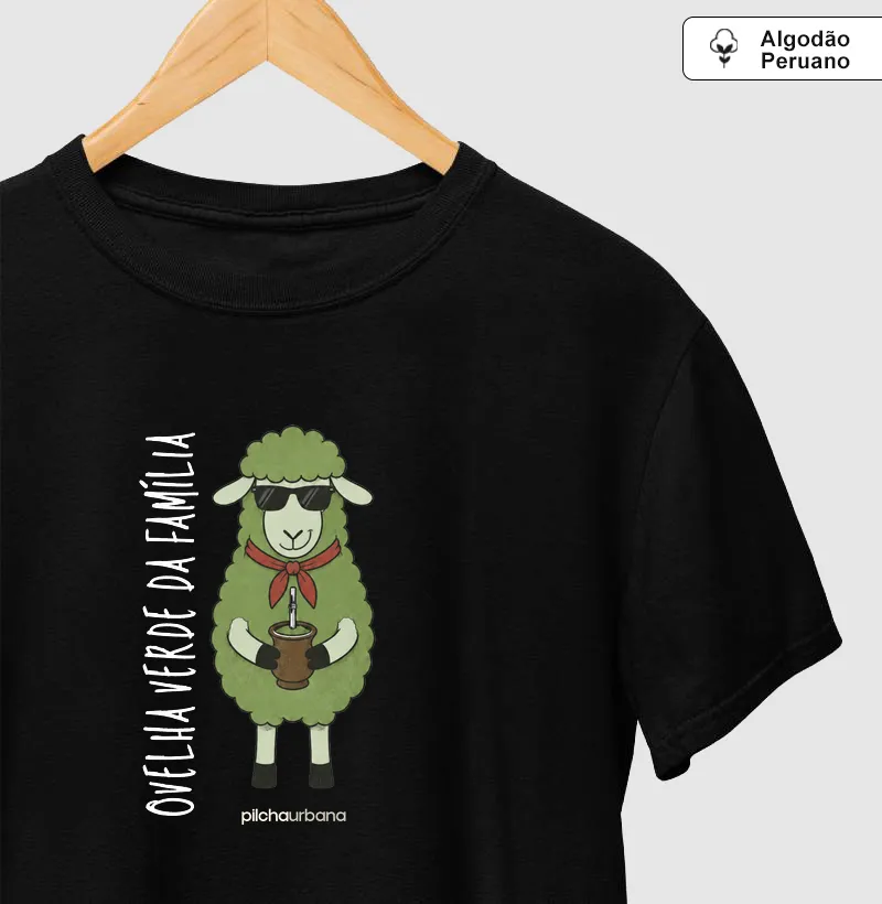 Ovelha verde da família (Premium) - Camiseta Algodão Peruano